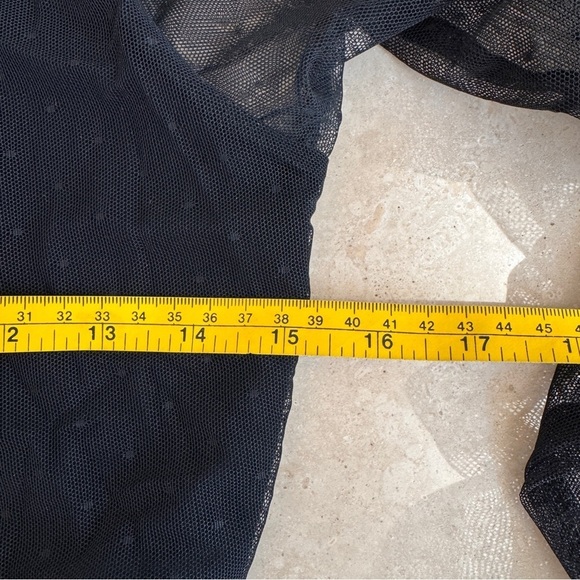 Sanctuary Midnight Hour Black Mock Neck Sheer Sleeve Swiss Dot Women Size S Mesh - Picture 10 of 12